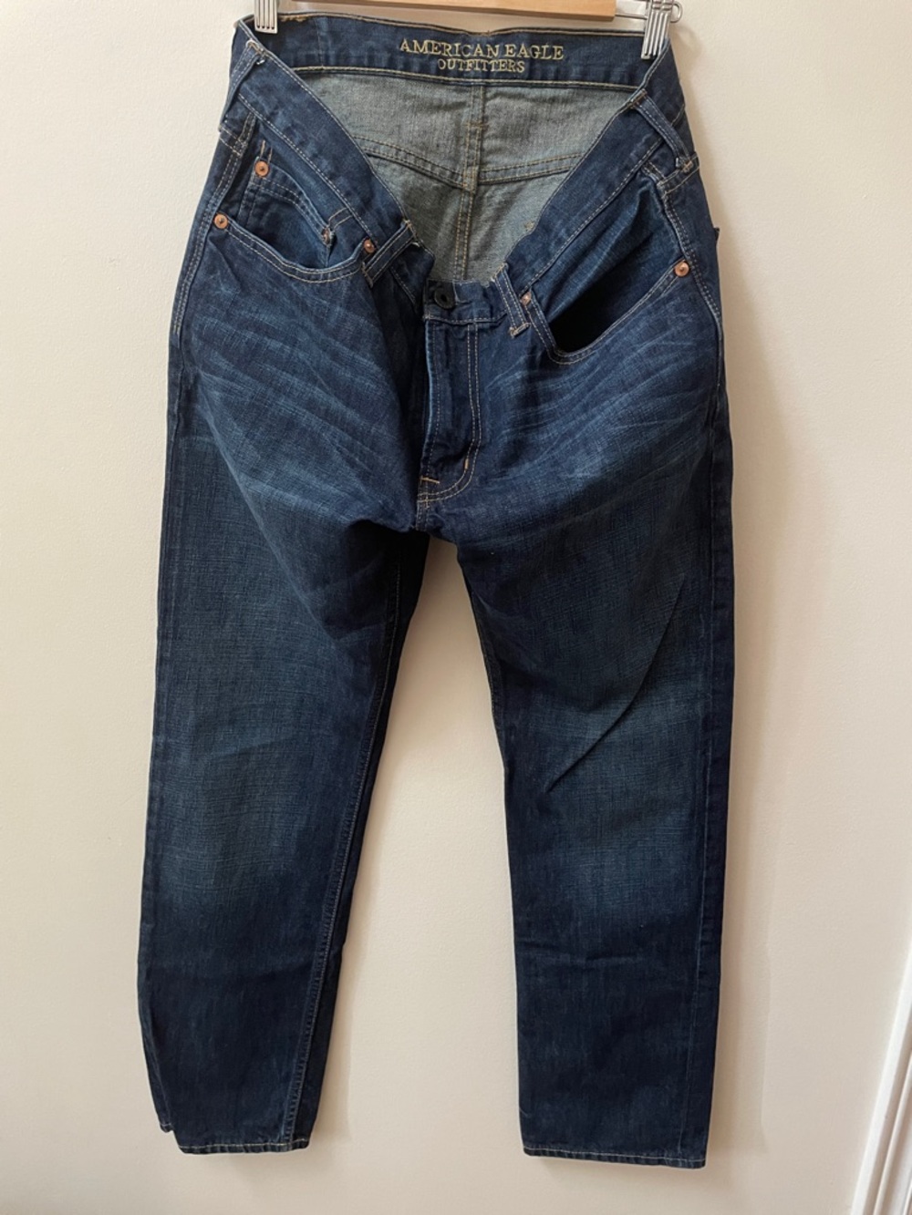 American Eagle Outfitters Men’s Dark Blue slim straight Jeans